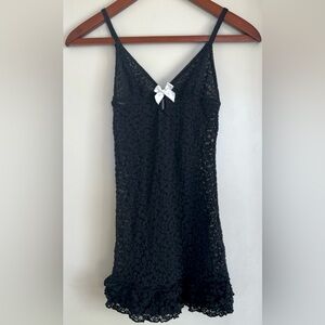 Victoria’s Secret Sexy Little Things Black Lace Chemise XS